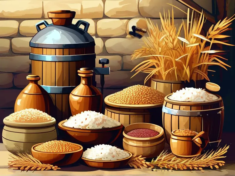 酿酒粮食用量比例示意图