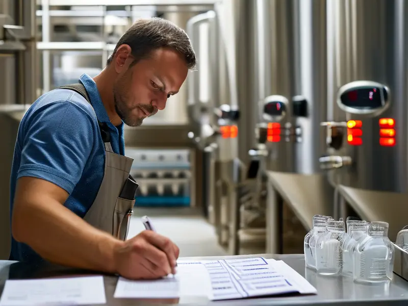酿酒车间生产记录填写现场实拍