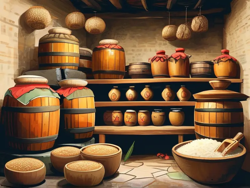 传统娘酒酿造过程及成品展示