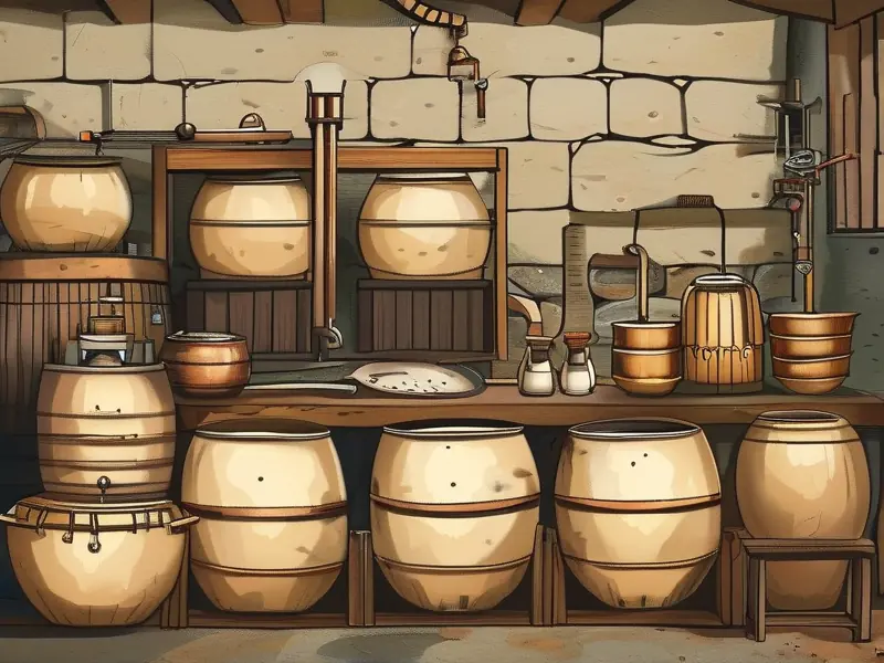 传统酿酒缸制作食醋工艺流程示意图