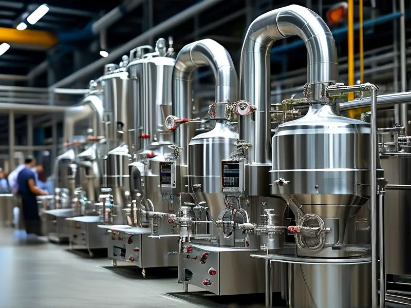 现代不锈钢酿酒设备展示