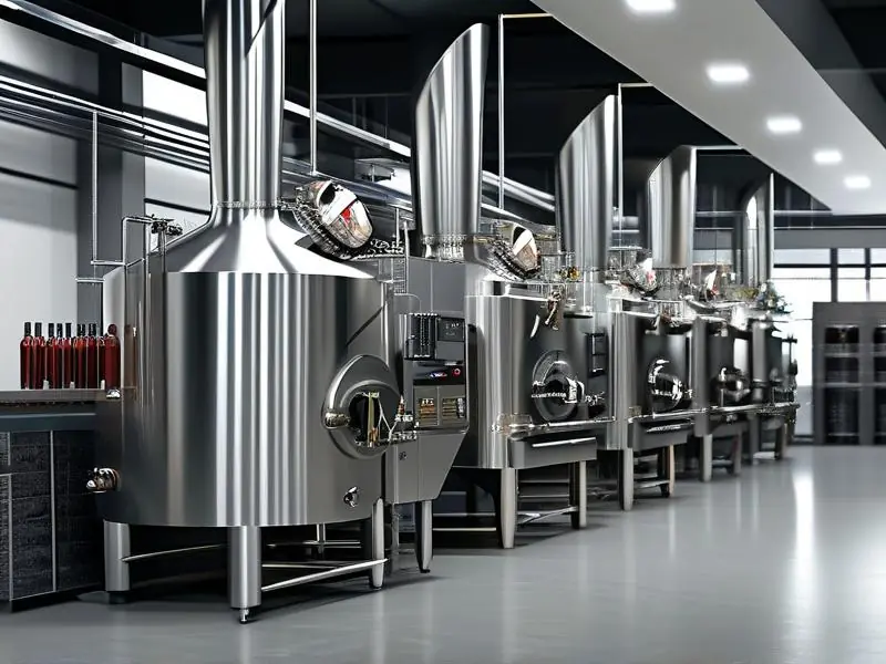 不锈钢酿酒设备生产线实拍图