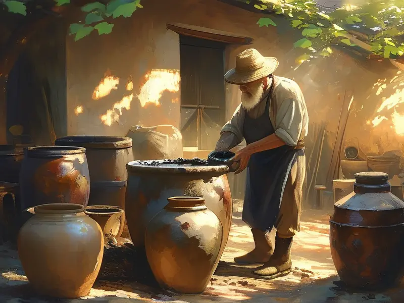 农村传统酿酒工艺实拍图