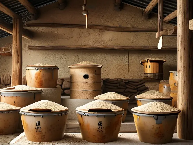 传统糯米白酒酿造工艺流程示意图