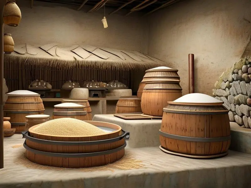 传统糯米酿酒工艺流程示意图