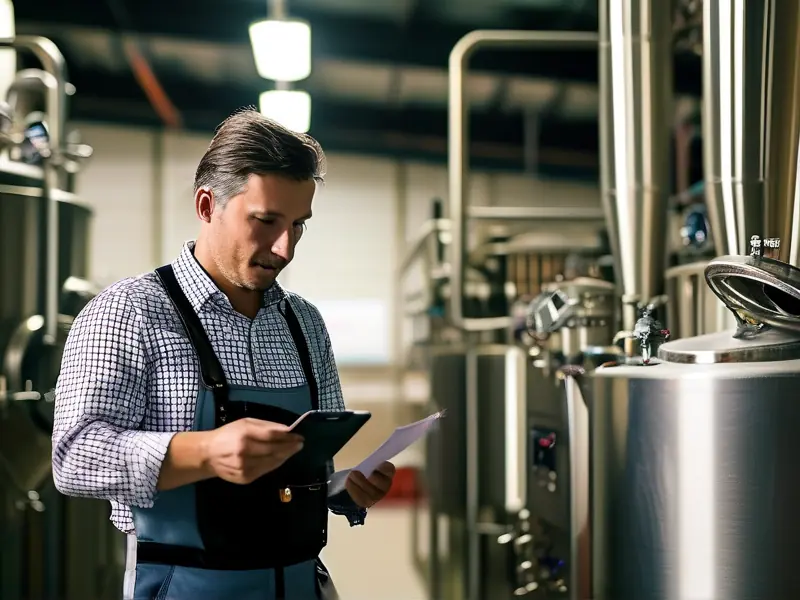 啤酒酿酒师在工厂考取证书的专业场景