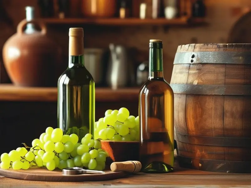 葡萄白酒制作原料与工具展示