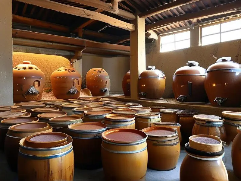 青红酒酿制过程展示