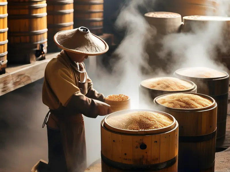 清香型白酒传统酿造工艺中的高粱蒸煮过程