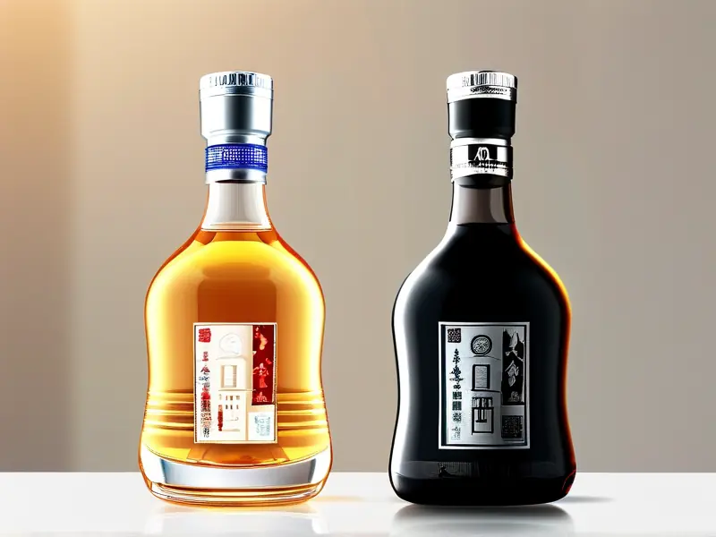 纯粮酿造白酒与酒精勾兑白酒对比图