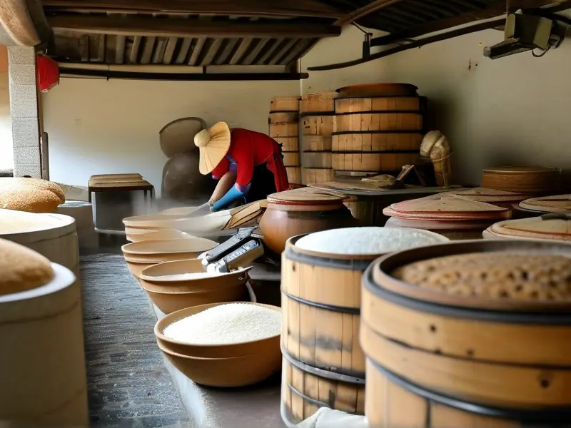 家庭酿造甜米酒的过程展示