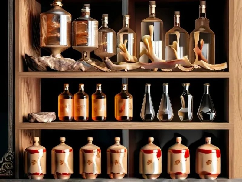 鹿鞭酒制作材料与过程示意图