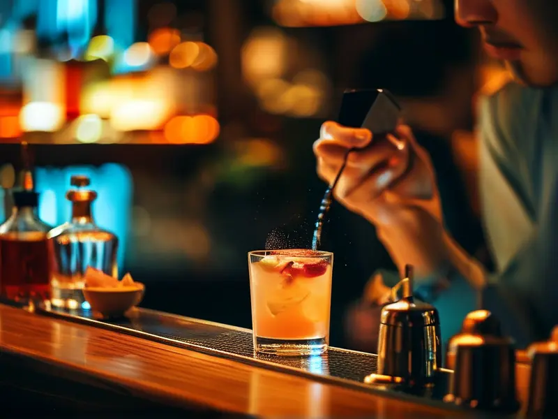 上海调酒培训班学员学习调酒技术