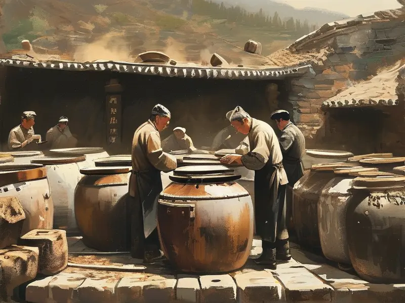 山西传统纯粮白酒酿造过程展示