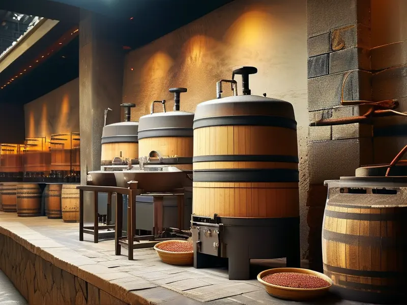 烧酒酿造工艺流程示意图