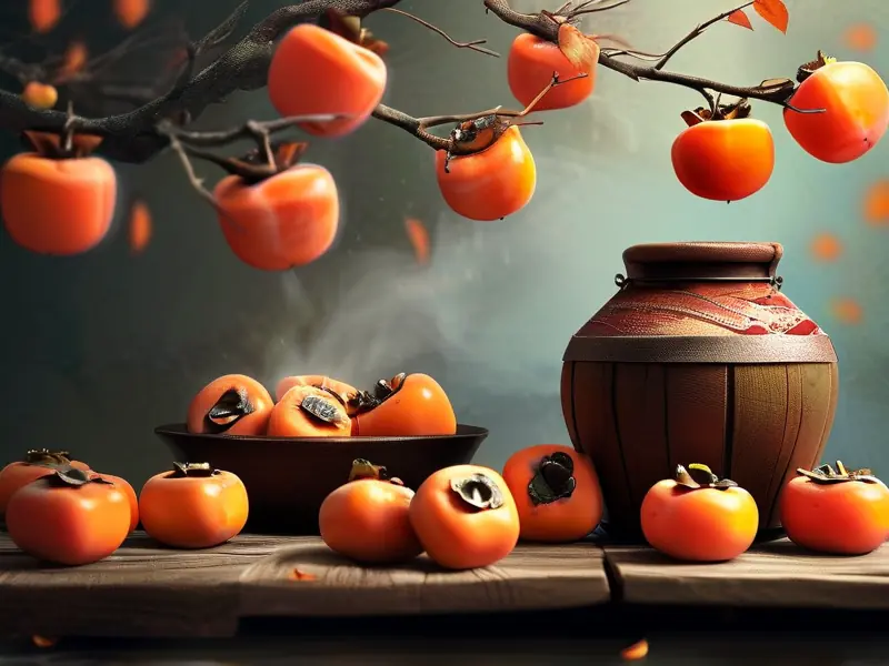 柿子酿酒的制作过程及成品展示