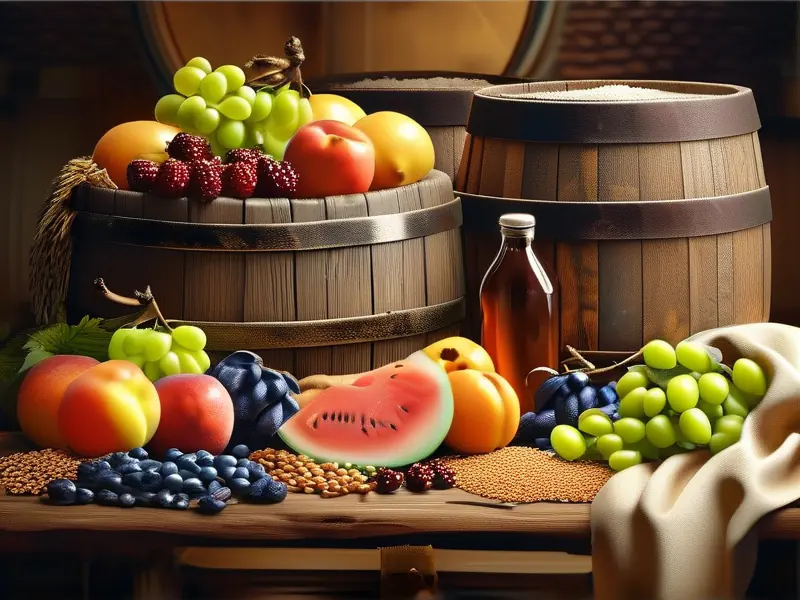 水果粮食酒酿造过程展示