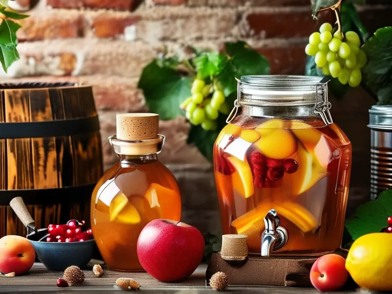 家庭自制水果酒酿造过程展示