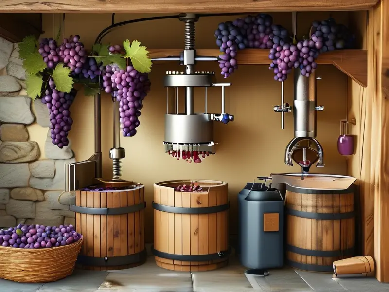 家庭甜葡萄酒酿造过程展示