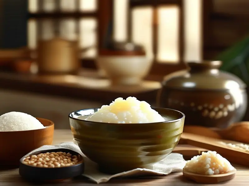 甜酒酿制作过程展示