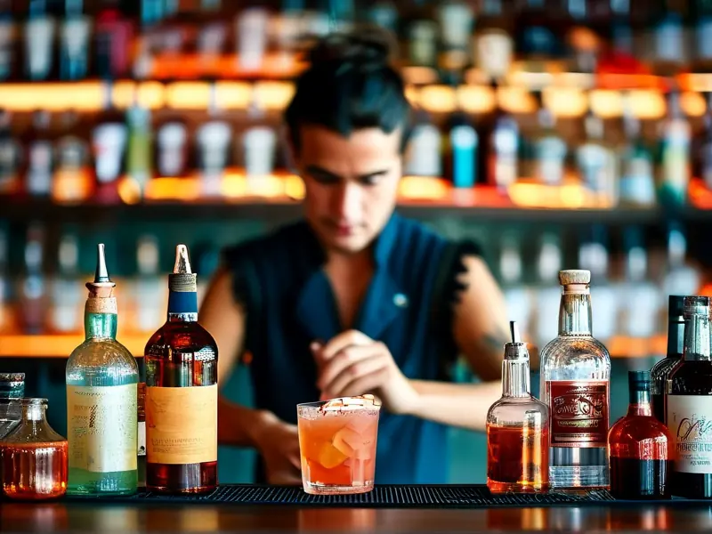 专业调酒师调制鸡尾酒现场教学