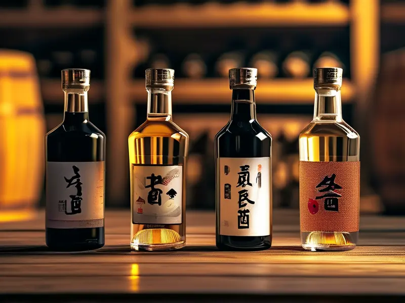 多款纯粮酿造白酒展示