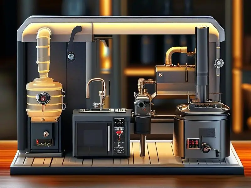 家庭微型自酿啤酒设备工作场景及细节展示