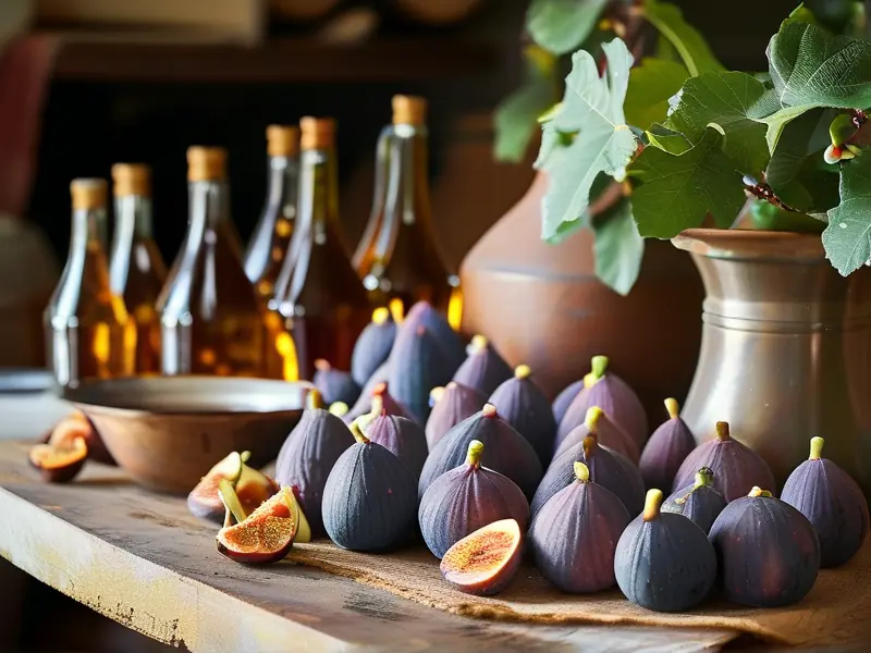 无花果酒制作原料与工具展示