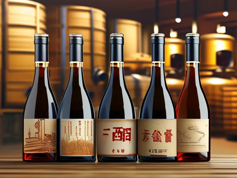 五粮酿造酒瓶装及酿酒工艺展示