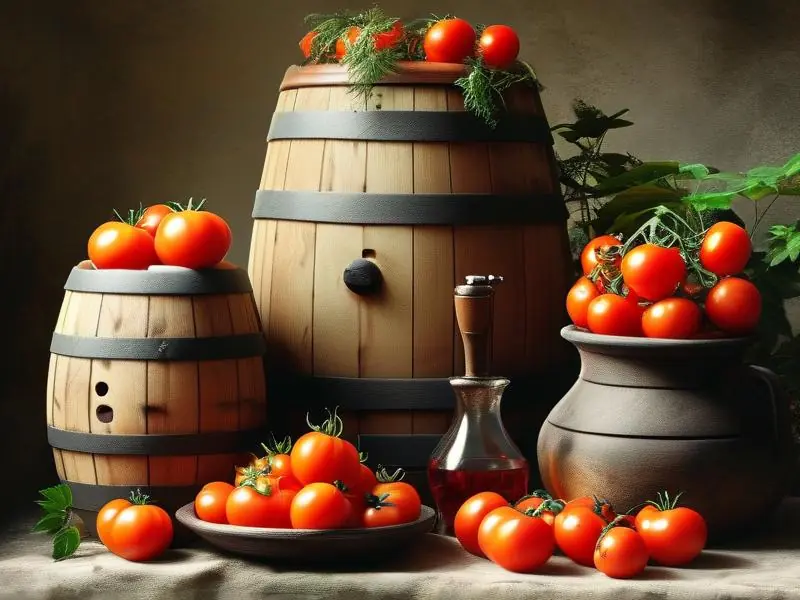 西红柿酿酒原料与工具展示