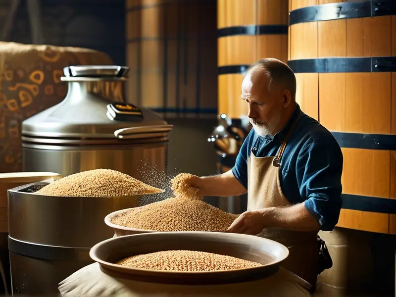 小麦高粱酿酒工艺展示