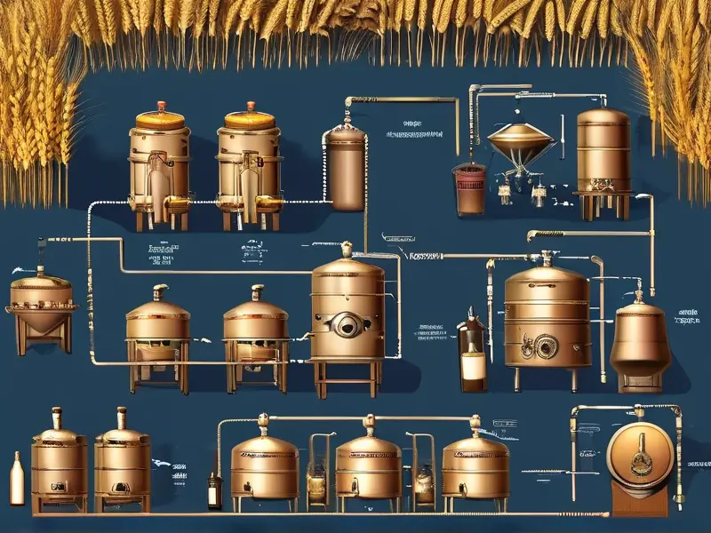 小麦酿酒工艺流程示意图