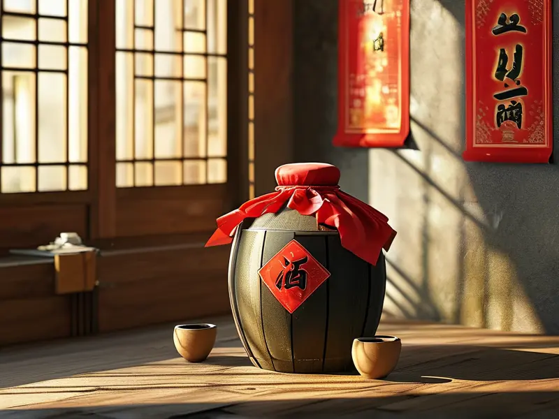 新房做酒吉日传统酿酒仪式准备场景