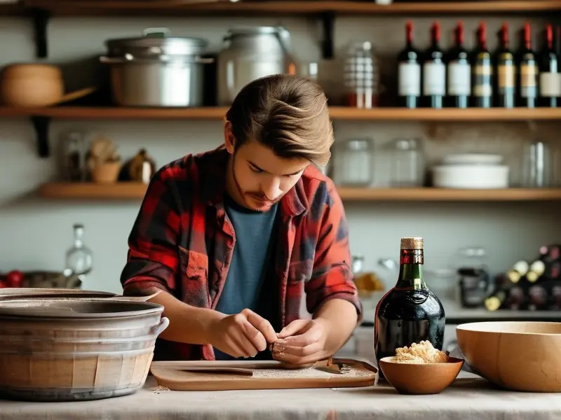 新手在家学习酿酒过程实拍