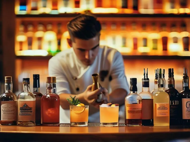 学员在专业调酒师指导下学习调酒