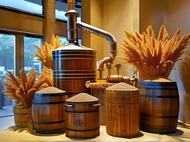 高粱酿酒工艺流程展示图