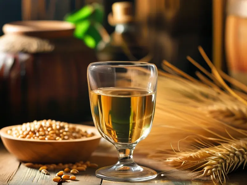 纯粮酿造酒与粮食原料对比图