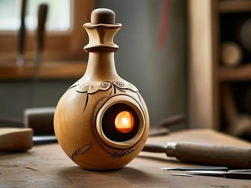 手工制作的酒葫芦及制作工具展示