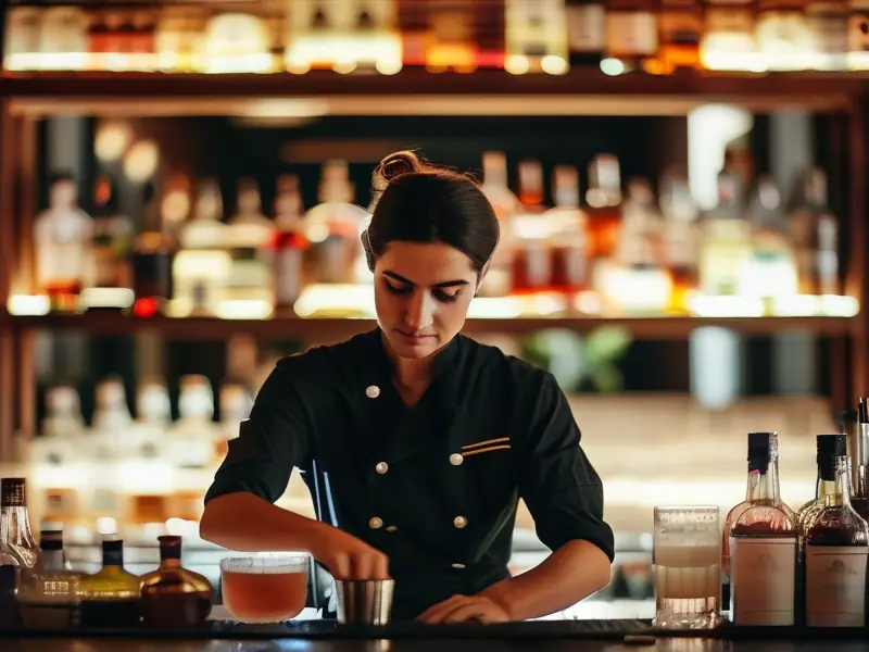 专业调酒师调制鸡尾酒示范
