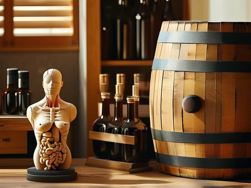 子宫酿酒工艺与传统酿酒工具对比示意图