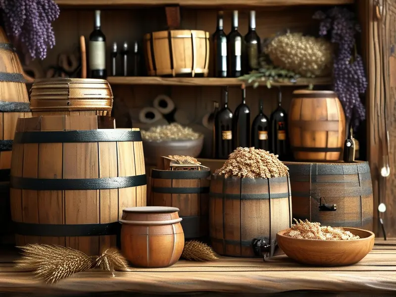 家庭酿酒工具与原料展示