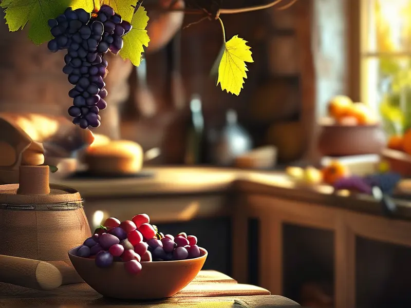 精选葡萄准备自制葡萄酒的过程
