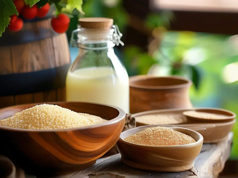 自制甜酒曲原料与发酵过程实拍图