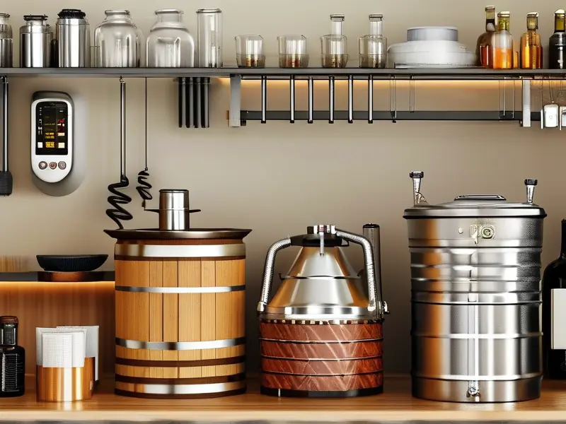 家庭酿酒工具摆放展示