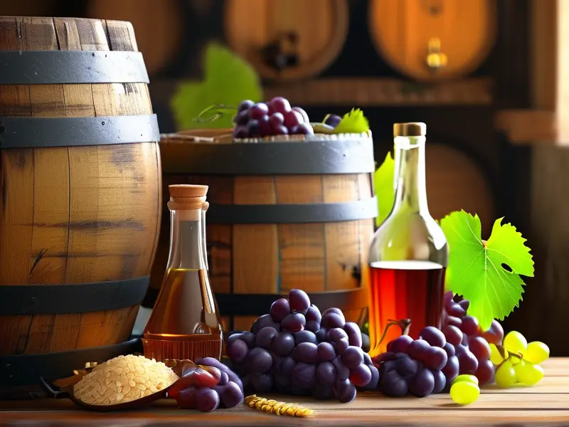 家庭酿酒工具与原料展示