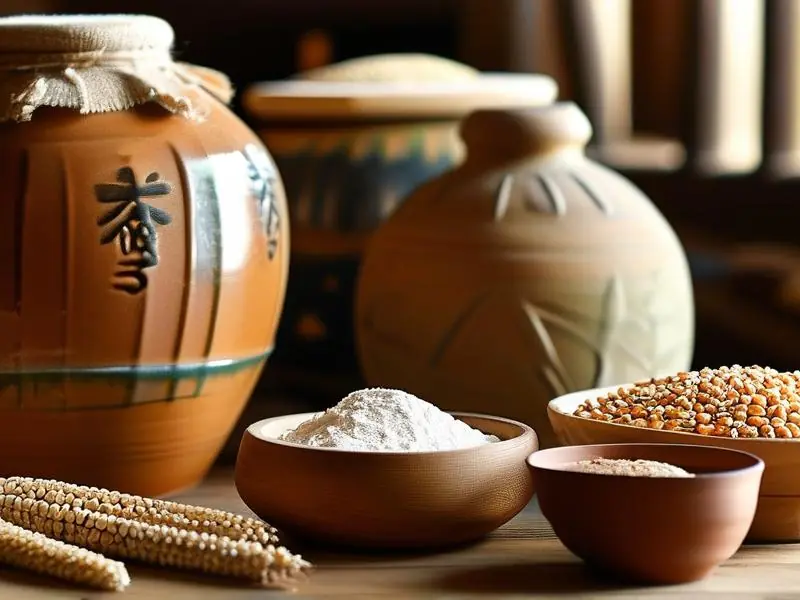 自酿白酒原料与酒曲用量测量工具实拍图