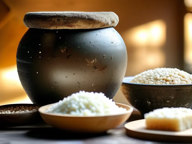 传统米酒发酵过程实拍图