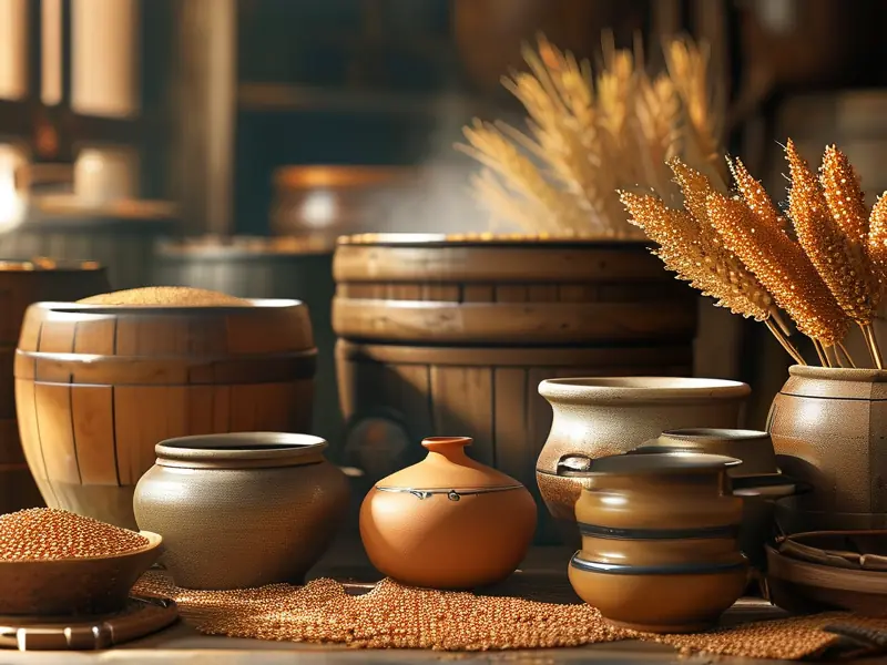 家庭自制白酒酿造工具及原料展示