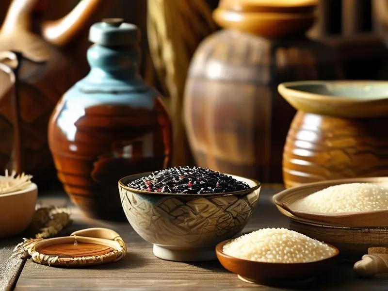 自制酒米的材料和成品展示