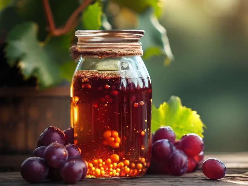 家庭自制葡萄酒发酵过程示意图